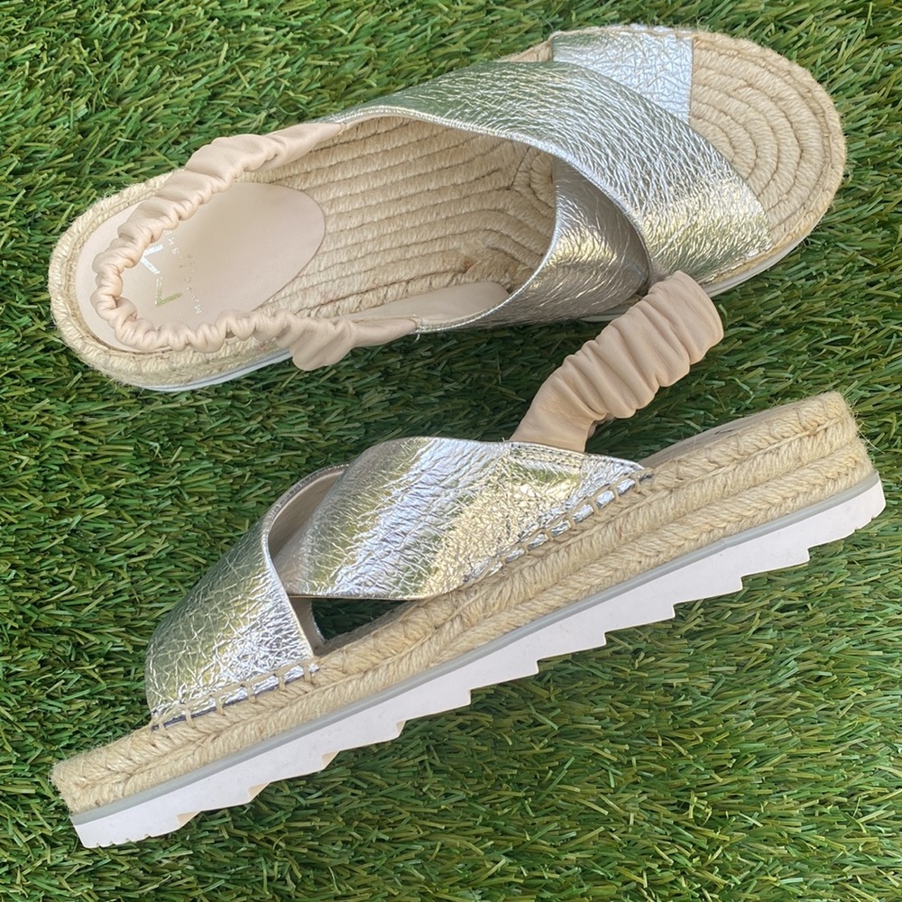 Marc Fisher LTD Pella Espadrille Silver Sandals